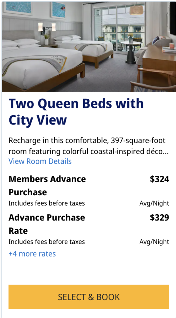 screen grab taken from hyatt.com